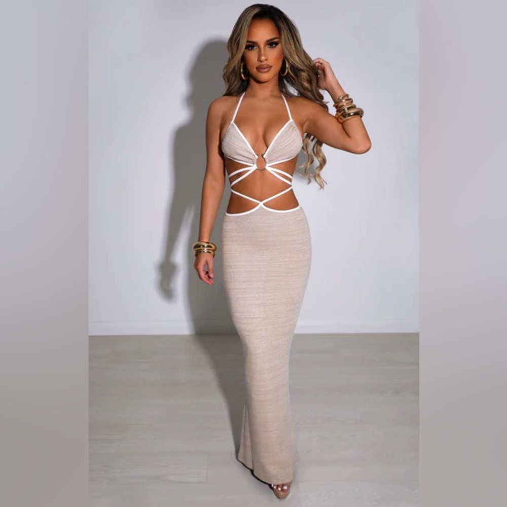 BabyBoo Lelita Beige Knit Maxi Skirt Set - Picture 3 of 10